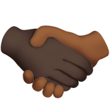 Apple design of the handshake: dark skin tone medium-dark skin tone emoji verson:ios 16.4