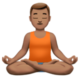 Apple design of the man in lotus position: medium skin tone emoji verson:ios 16.4