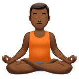 Apple design of the man in lotus position: medium-dark skin tone emoji verson:ios 16.4