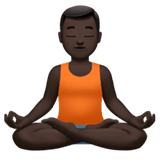 Apple design of the man in lotus position: dark skin tone emoji verson:ios 16.4