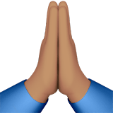 Apple design of the folded hands: medium skin tone emoji verson:ios 16.4
