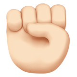 Apple design of the raised fist: light skin tone emoji verson:ios 16.4