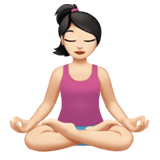 Apple design of the woman in lotus position: light skin tone emoji verson:ios 16.4