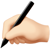 Apple design of the writing hand: light skin tone emoji verson:ios 16.4