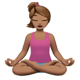 Apple design of the woman in lotus position: medium skin tone emoji verson:ios 16.4