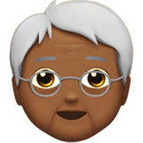 Apple design of the older person: medium-dark skin tone emoji verson:ios 16.4