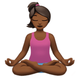 Apple design of the woman in lotus position: medium-dark skin tone emoji verson:ios 16.4