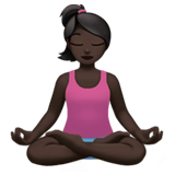 Apple design of the woman in lotus position: dark skin tone emoji verson:ios 16.4