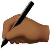 Apple design of the writing hand: medium-dark skin tone emoji verson:ios 16.4