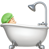 Apple design of the person taking bath: light skin tone emoji verson:ios 16.4