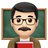 Apple design of the man teacher: light skin tone emoji verson:ios 16.4