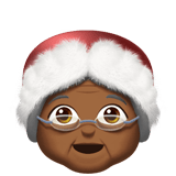 Apple design of the Mrs. Claus: medium-dark skin tone emoji verson:ios 16.4