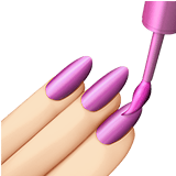 Apple design of the nail polish: light skin tone emoji verson:ios 16.4