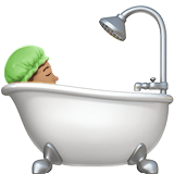 Apple design of the person taking bath: medium skin tone emoji verson:ios 16.4