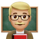 Apple design of the man teacher: medium-light skin tone emoji verson:ios 16.4