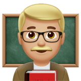 Apple design of the man teacher: medium-light skin tone emoji verson:ios 16.4