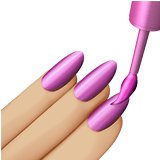 Apple design of the nail polish: medium-light skin tone emoji verson:ios 16.4