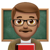 Apple design of the man teacher: medium skin tone emoji verson:ios 16.4