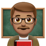 Apple design of the man teacher: medium skin tone emoji verson:ios 16.4