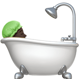 Apple design of the person taking bath: dark skin tone emoji verson:ios 16.4