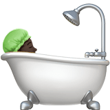 Apple design of the person taking bath: dark skin tone emoji verson:ios 16.4