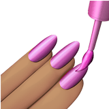 Apple design of the nail polish: medium skin tone emoji verson:ios 16.4