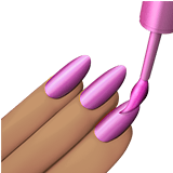 Apple design of the nail polish: medium skin tone emoji verson:ios 16.4