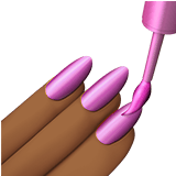 Apple design of the nail polish: medium-dark skin tone emoji verson:ios 16.4