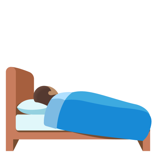 Google design of the person in bed: medium skin tone emoji verson:Noto Color Emoji 15.0