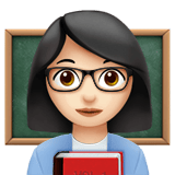 Apple design of the woman teacher: light skin tone emoji verson:ios 16.4