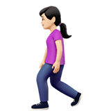 Apple design of the woman walking: light skin tone emoji verson:ios 16.4