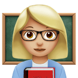 Apple design of the woman teacher: medium-light skin tone emoji verson:ios 16.4
