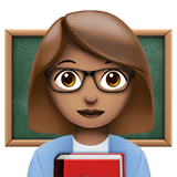 Apple design of the woman teacher: medium skin tone emoji verson:ios 16.4