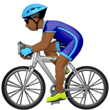 Apple design of the man biking: medium-dark skin tone emoji verson:ios 16.4