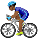 Apple design of the man biking: medium-dark skin tone emoji verson:ios 16.4