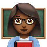 Apple design of the woman teacher: medium-dark skin tone emoji verson:ios 16.4