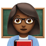Apple design of the woman teacher: medium-dark skin tone emoji verson:ios 16.4