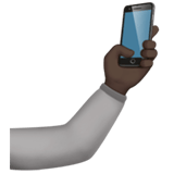 Apple design of the selfie: dark skin tone emoji verson:ios 16.4