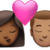 Apple design of the kiss: woman man medium-dark skin tone medium skin tone emoji verson:ios 16.4