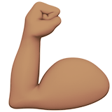Apple design of the flexed biceps: medium skin tone emoji verson:ios 16.4