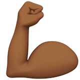 Apple design of the flexed biceps: medium-dark skin tone emoji verson:ios 16.4