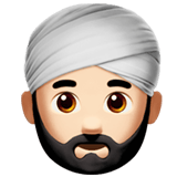 Apple design of the man wearing turban: light skin tone emoji verson:ios 16.4
