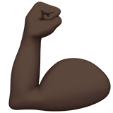 Apple design of the flexed biceps: dark skin tone emoji verson:ios 16.4
