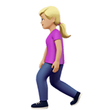 Apple design of the woman walking: medium-light skin tone emoji verson:ios 16.4