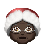 Apple design of the Mrs. Claus: dark skin tone emoji verson:ios 16.4