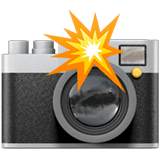 Apple design of the camera with flash emoji verson:ios 16.4