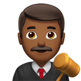 Apple design of the man judge: medium-dark skin tone emoji verson:ios 16.4