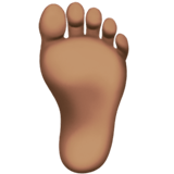 Apple design of the foot: medium skin tone emoji verson:ios 16.4