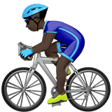 Apple design of the man biking: dark skin tone emoji verson:ios 16.4