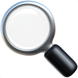 Apple design of the magnifying glass tilted left emoji verson:ios 16.4